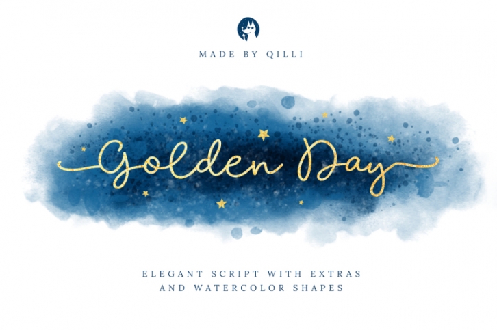 Golden Day Font with Extras & Shapes Font Download