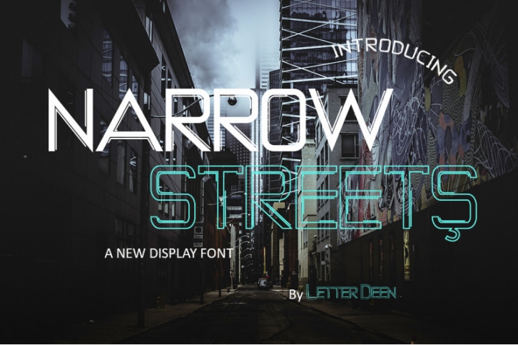 NARROW STREETS a Display FOnt Font Download