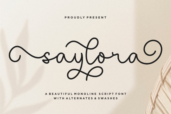 saylora Beautiful Monoline Script Font Download