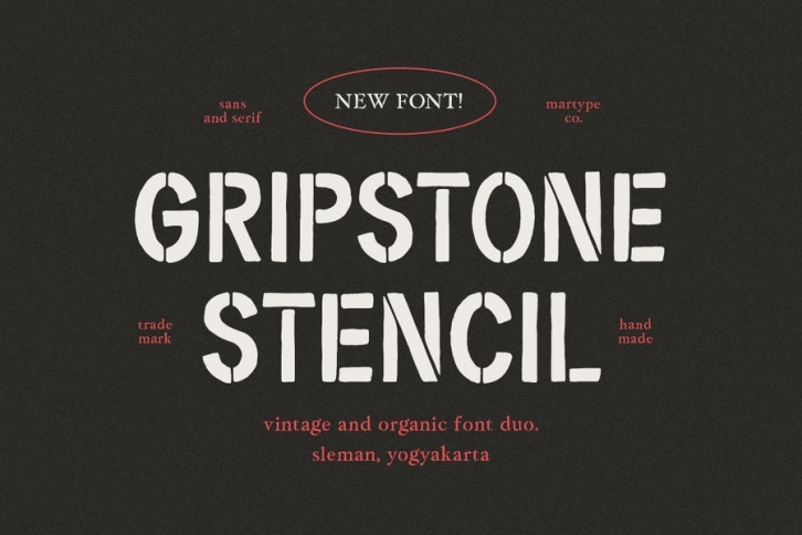 Gripstone Stencil - Vintage Font Duo Font Download