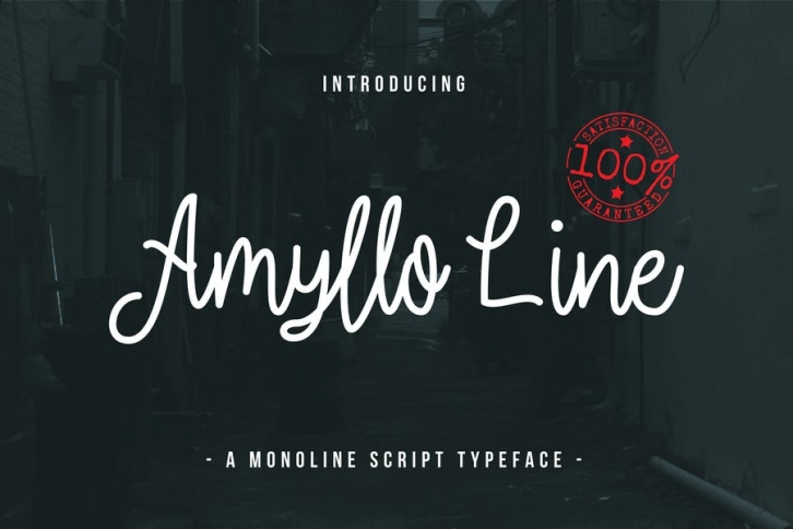 Amyllo Line - A Monoline Script Typeface Font Download