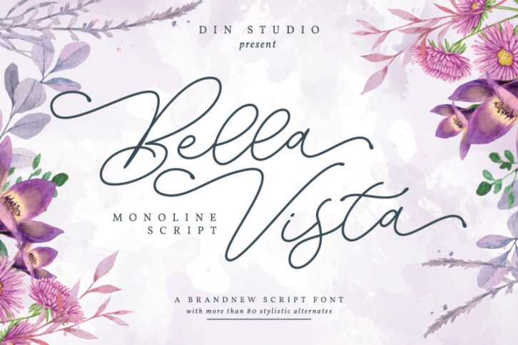 Bella Vista _ Monoline Script Font Download