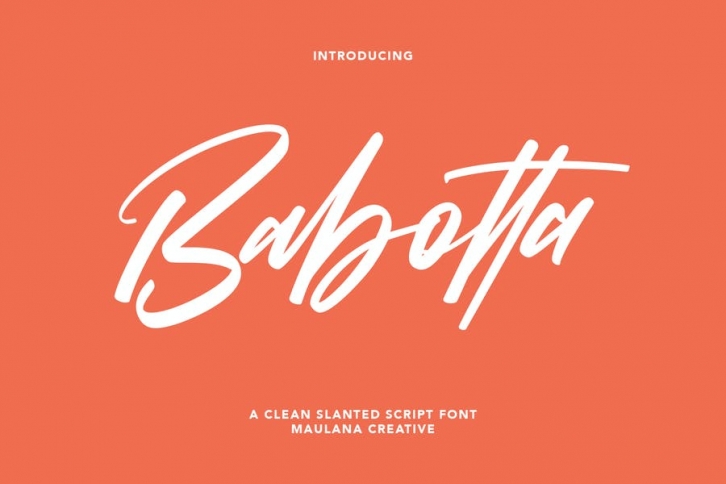 Babotta Clean Slanted Script Font Font Download