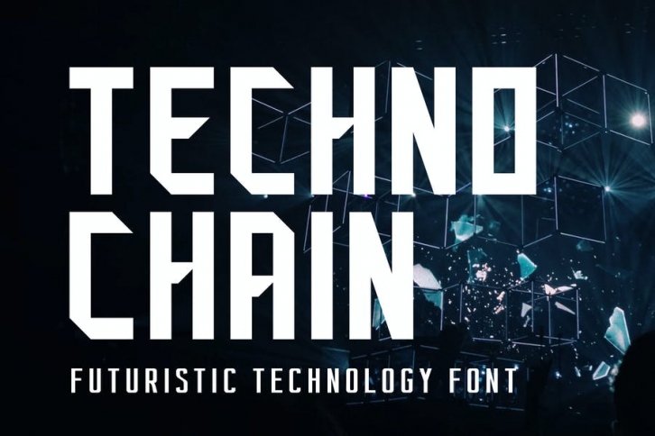 Techno Chain Futuristic Technology Font Font Download