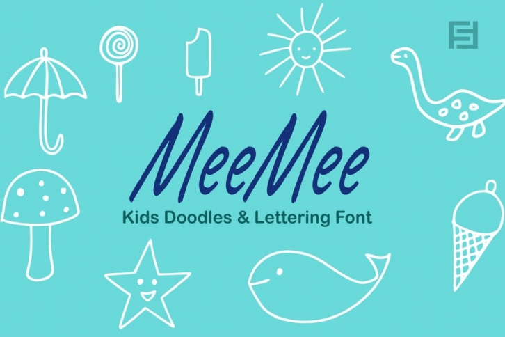 MeeMee Kids Doodles / Icons & Lettering Font Font Download