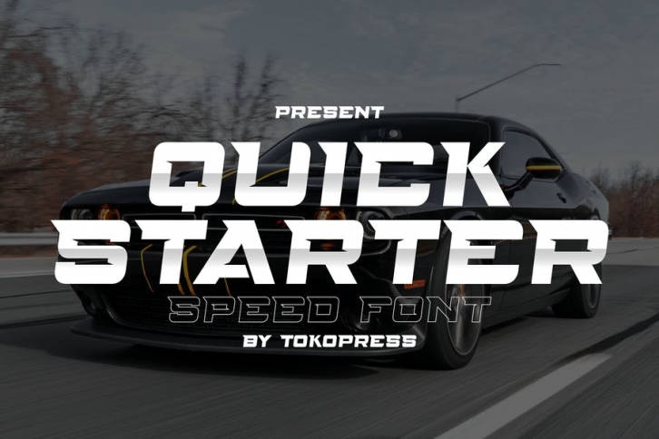 QUICKSTARTER - racing gaming font Font Download