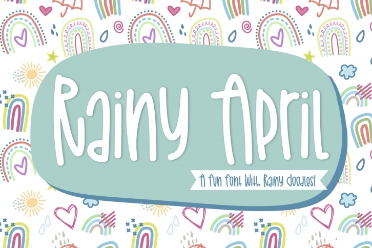 Rainy April a Hand Lettered with Doodles Font Download
