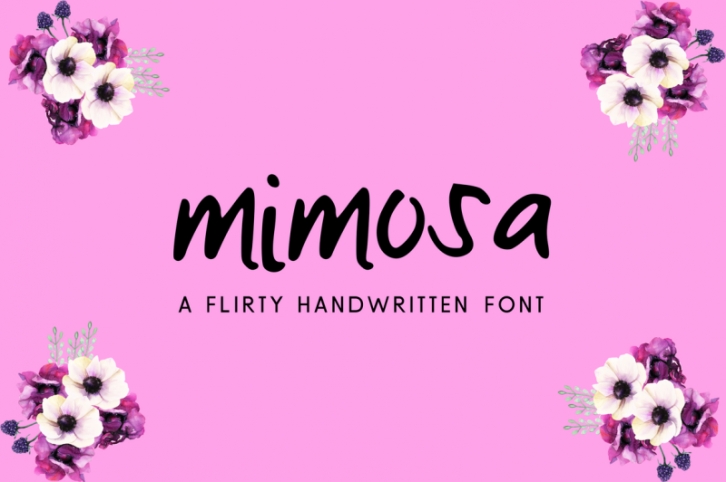 Mimosa | Flirty Handwritten Font - TTF & SVG Font Download