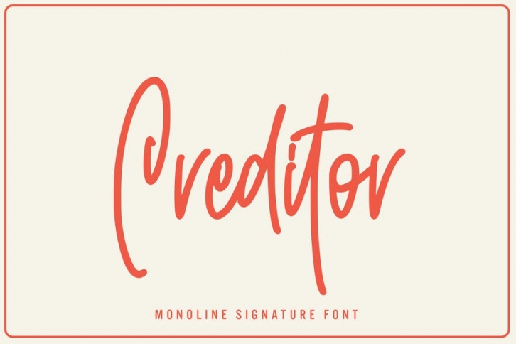 Creditor - Monoline Signature Font Font Download