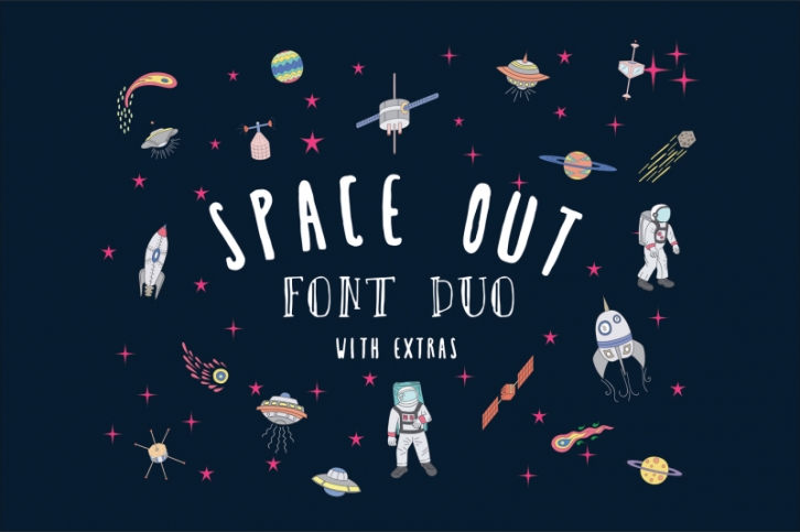 Hand Written Font - Space Out + Extras Font Download