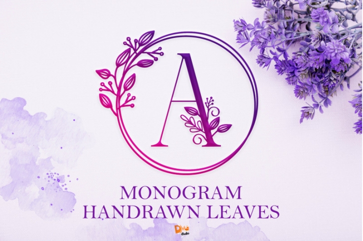 Monogram Handrawn Leaves Font Download