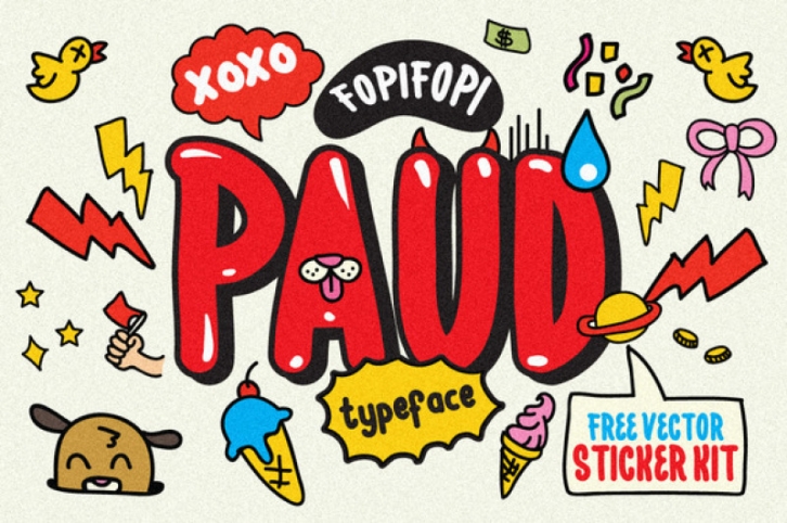 PAUD Typeface & Bonus Font Download