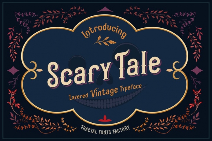 Scarytale - vintage layered font Font Download