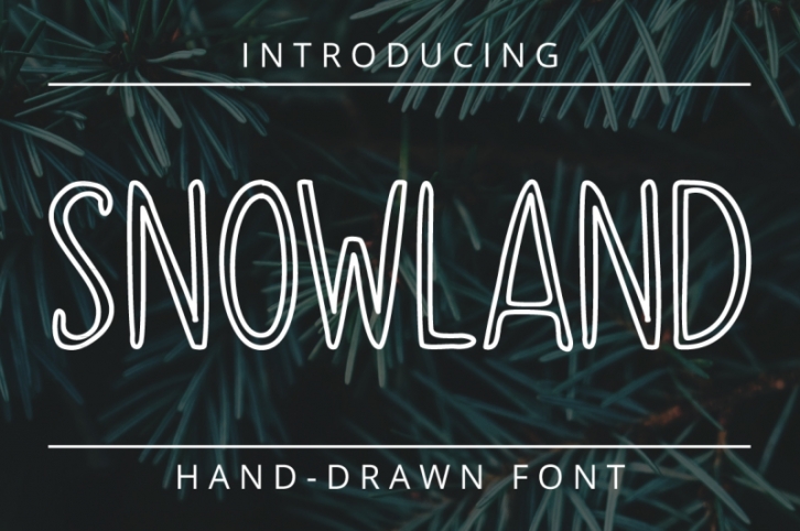 SNOWLAND - hand drawn winter font Font Download