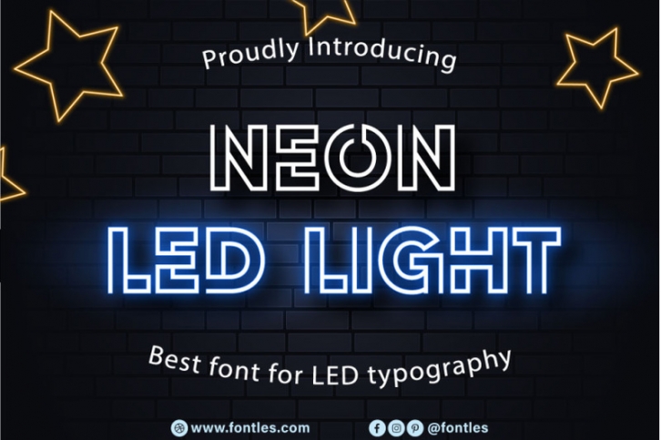 Neon LED Light - a modern Neon Light Font. Font Download