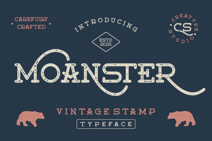 Moanster Vintage Stamp Font Download