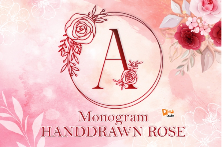Monogram Handdrawn Rose Font Font Download