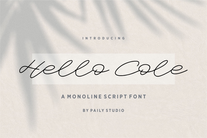 Hello Cole Monoline Script Font Download