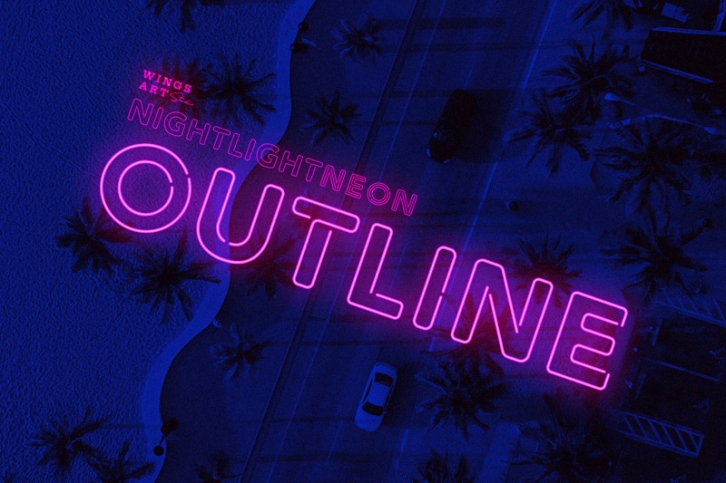 Outline Neon Font and Graphic Presets Font Download