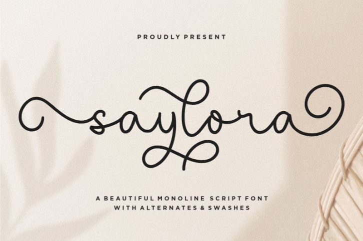 saylora Beautiful Monoline Script Font Font Download