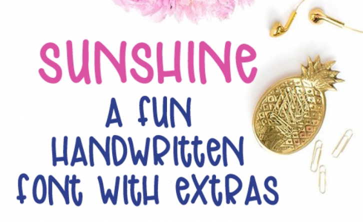 Sunshine - a Fun Handwritten Font With Extras Font Download