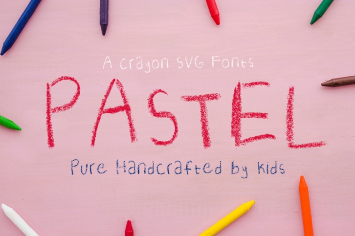 Crayon SVG fonts | Pastel Font Download