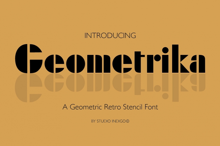 Geometrika a retro stencil font Font Download
