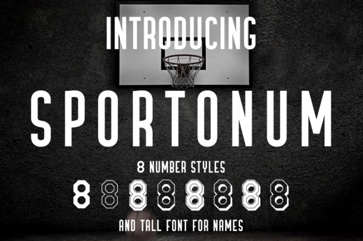 SPORTONUM - Jersey Number and Tall Display font Font Download