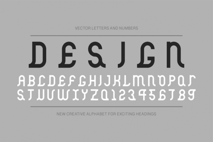 Vector ancient creative alphabet Font Download
