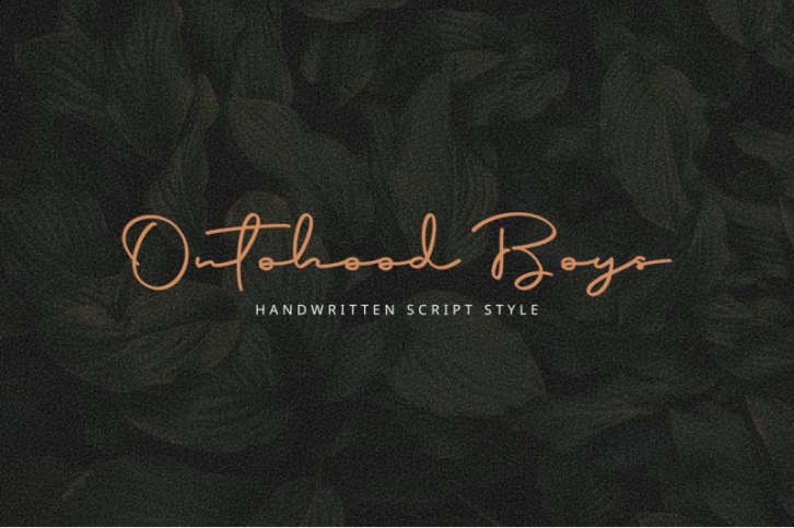 Ontohood Boys-Handwritten style-Script Font Font Download