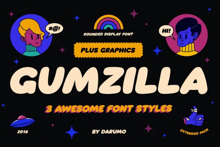 Gumzilla Font Plus Graphic Pack Font Download