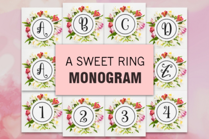 A Sweet Ring Monogram Font Download