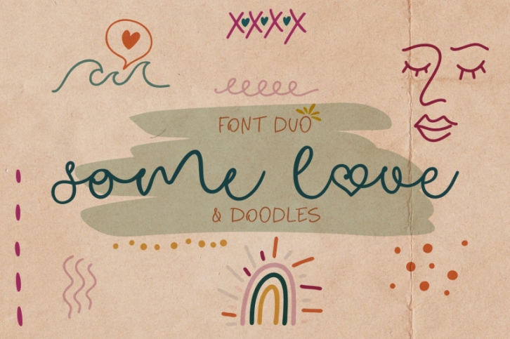 Some Love Font Duo &amp;amp; Doodles Font Download