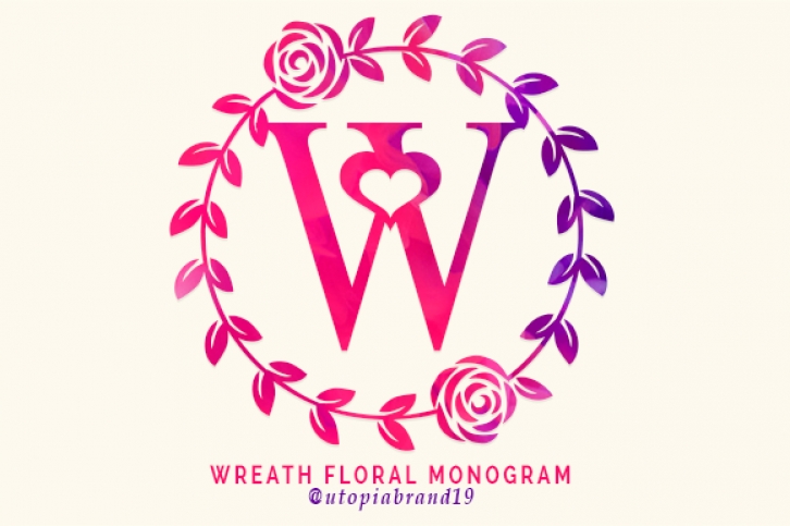 Wreath Floral Monogram Font Download