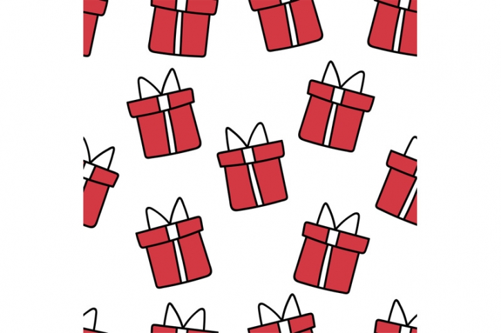 Christmas presents seamless repeat pattern Font Download