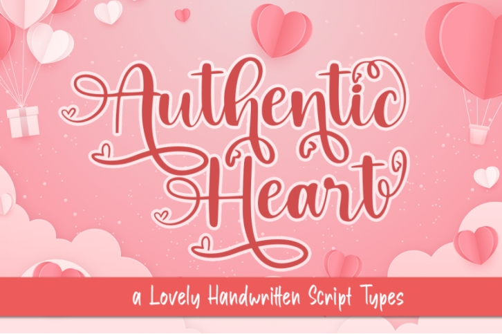Authentic Heart a Lovely Handwritten Type Font Download