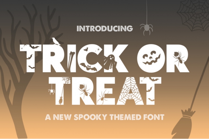 Trick or Treat (Silhouette Fonts, Spooky Fonts, Halloween Fonts) Font Download