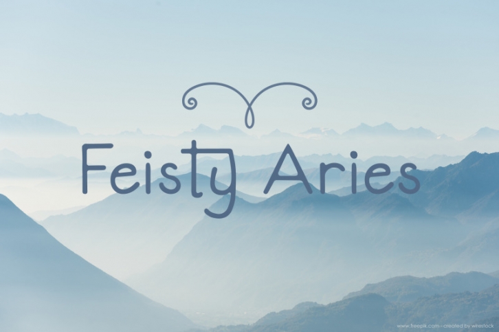 Feisty Aries Font | Smooth Hand Lettering | Multilingual & Ligatures Font Download