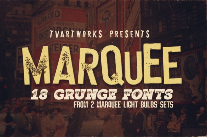 Marquee - 18 Grunge Fonts Font Download