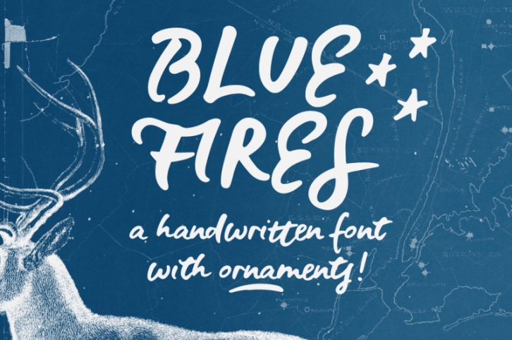 Blue Fires | a handwritten font Font Download