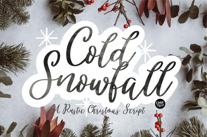 COLD SNOWFALL a Farmhouse Christmas Font Font Download