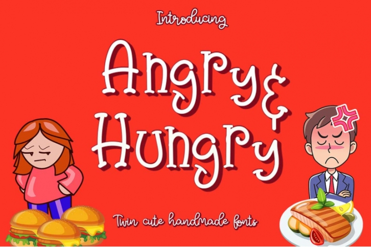 Angry & Hungry Twin Cute Fonts Font Download
