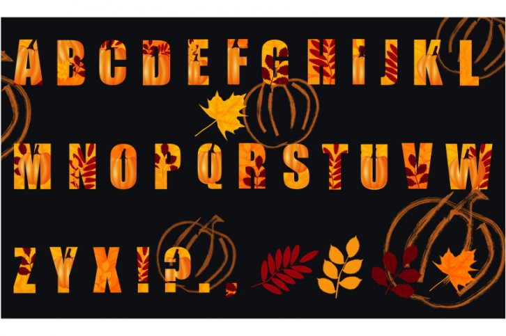 Letters for Autumn and Thanksgiving Day design Font Download