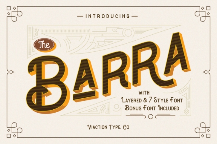 The Barra Typeface |7 Font Family + Bonus Font Download