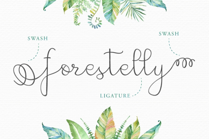 Forestelly familly + swashes Font Download