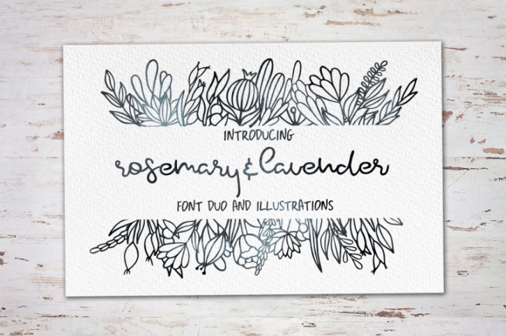 Rosemary & Lavender.Font duo+logos Font Download