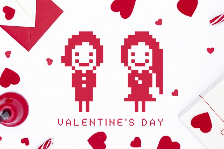Pixel Font and Valentines Day Pack Font Download
