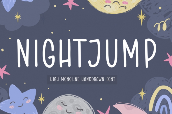 NIGHTJUMP High Monoline Handdrawn Font Font Download