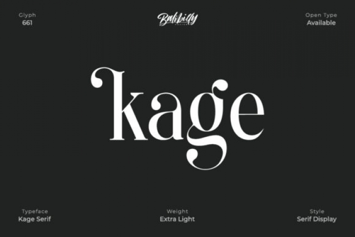 Kage - Extra Light Font Download