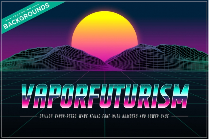 Vaporfuturism OTF Retrowave Font Font Download